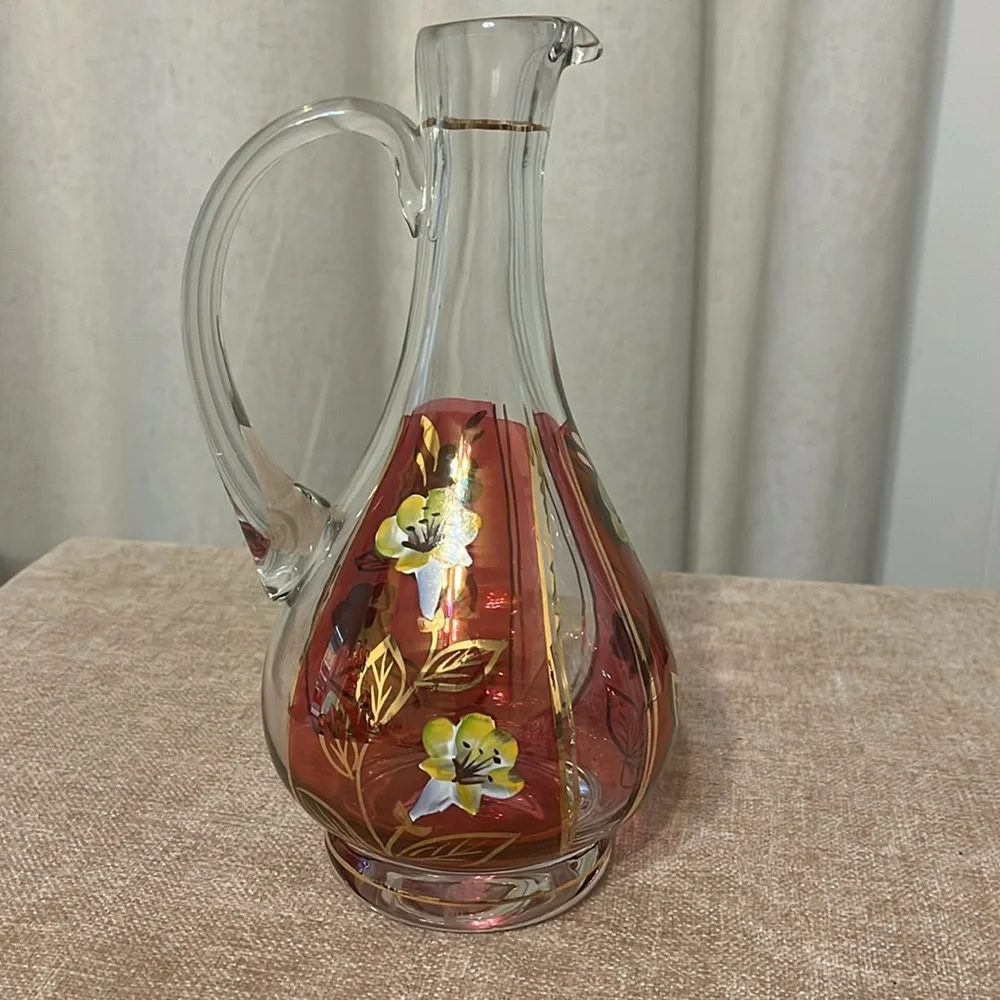 Hand Painted Clear Wine Decanter